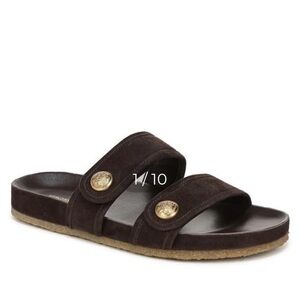 NWOB Veronica Beard ESPRESSO PERCY SUEDE SLIDE SANDAL Size 7.5